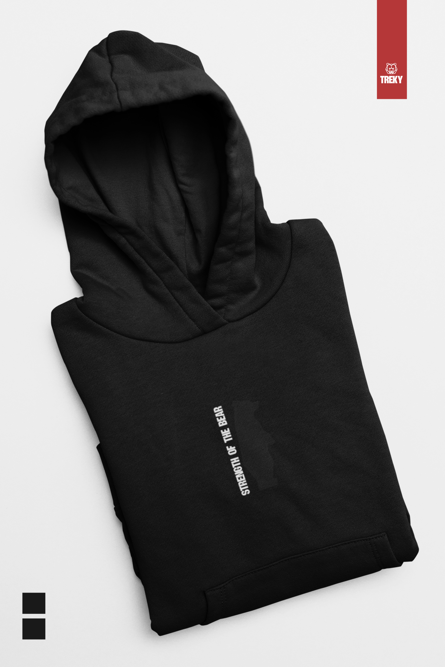 Eleganter Schwarzer Hoodie mit Bärensilhouette