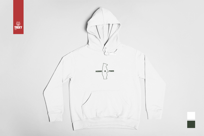 Eleganter Weißer Hoodie mit Bärensilhouette