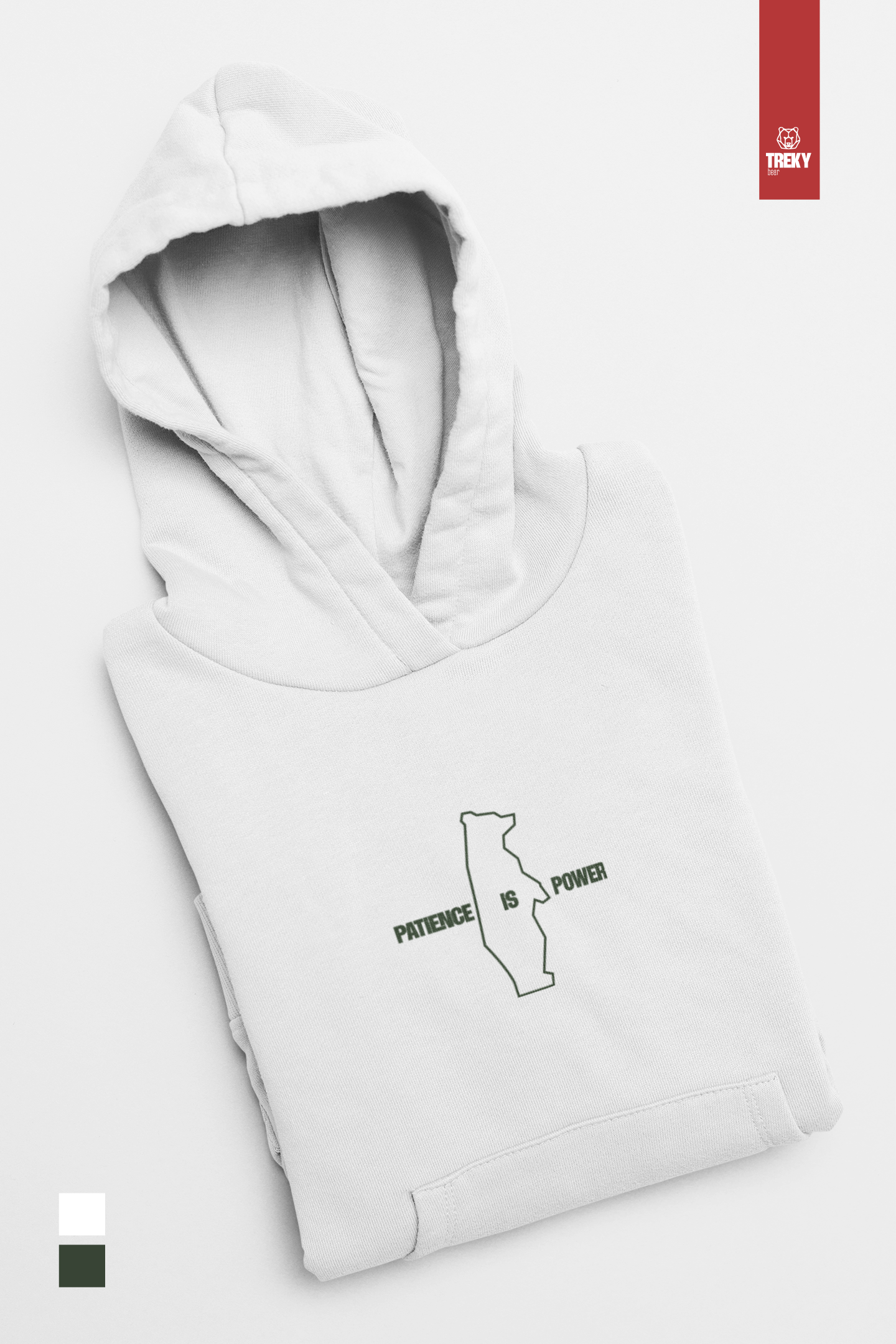 Eleganter Weißer Hoodie mit Bärensilhouette