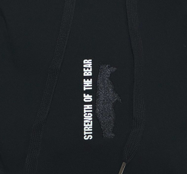 Eleganter Schwarzer Hoodie mit Bärensilhouette