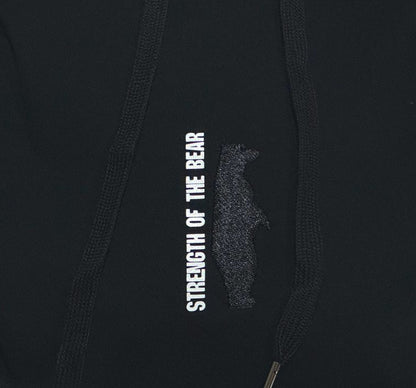 Eleganter Schwarzer Hoodie mit Bärensilhouette